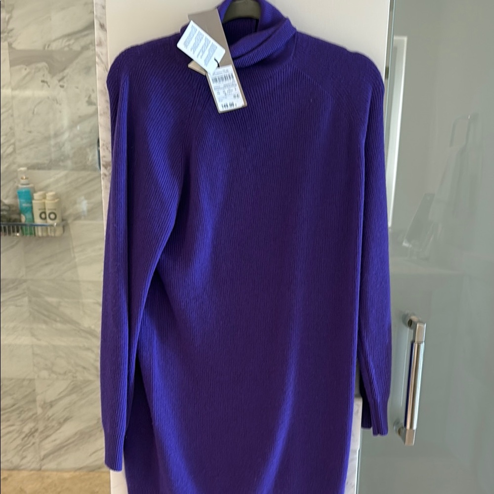 Massimo Dutti Deep Purple Cowl Neck Sweater XS